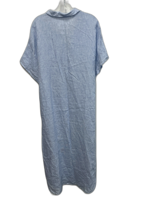 Grayson Size M/L Light Blue Linen Quarter Button Oversized Shirt Dress Light Blue / M/L