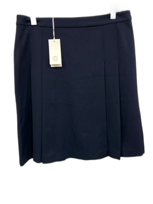Tory Sport Size 6 Navy Blue Polyester Pleated Side Zip Above Knee Skirt Navy Blue / 6