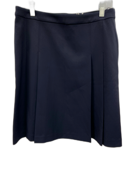 Tory Sport Size 6 Navy Blue Polyester Pleated Side Zip Above Knee Skirt Navy Blue / 6