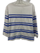 Tory Burch Size M White & Blue Cotton Grosgrain Ribbon Stripe Long Sleeve Top White & Blue / M
