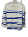 Tory Burch Size M White & Blue Cotton Grosgrain Ribbon Stripe Long Sleeve Top White & Blue / M