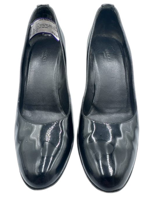 Gucci Shoe Size 11 Black Patent Leather Mid Heel Round Toe Pumps Black / 11