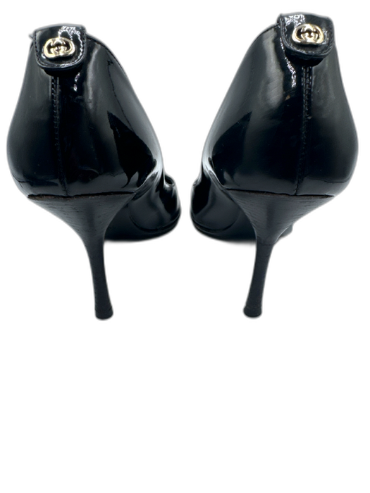 Gucci Shoe Size 11 Black Patent Leather Mid Heel Round Toe Pumps Black / 11