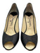Chanel Shoe Size 42 Black Patent Leather Peep Toe Stiletto silver hardware Pumps Black / 42