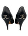 Chanel Shoe Size 42 Black Patent Leather Peep Toe Stiletto silver hardware Pumps Black / 42
