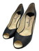 Chanel Shoe Size 42 Black Patent Leather Peep Toe Stiletto silver hardware Pumps Black / 42