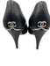 Chanel Shoe Size 42 Black Patent Leather Peep Toe Stiletto silver hardware Pumps Black / 42