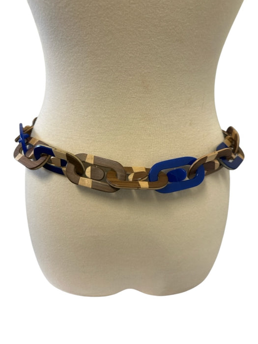Marni Brown & Blue Plexiglass Wood Tie Belts Brown & Blue / One Size
