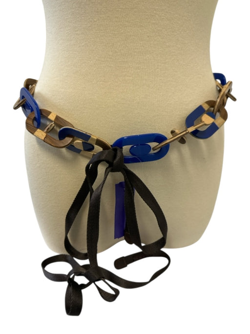 Marni Brown & Blue Plexiglass Wood Tie Belts Brown & Blue / One Size