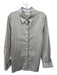 Lafayette 148 Size L Beige & Silver Cotton Blend Metallic Pinstripe Top Beige & Silver / L
