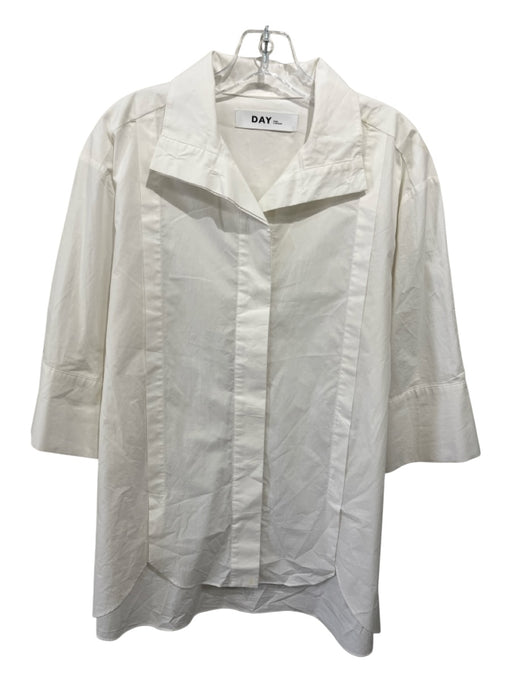 DAY Birger et Mikkelsen Size 36/S White Cotton Button Front Collar Top White / 36/S