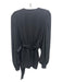 Trina Turk Size M Black Polyester Blend Surplice Long Balloon Sleeve Top Black / M