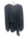 Trina Turk Size M Black Polyester Blend Surplice Long Balloon Sleeve Top Black / M
