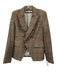 Veronica Beard Size 6 Brown, Red & Blue Wool Blend Houndstooth Check Jacket Brown, Red & Blue / 6