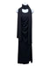 Nicole Miller Size M Black No Fabric Tag Stretch Tie Neck Back Panel Gown Black / M