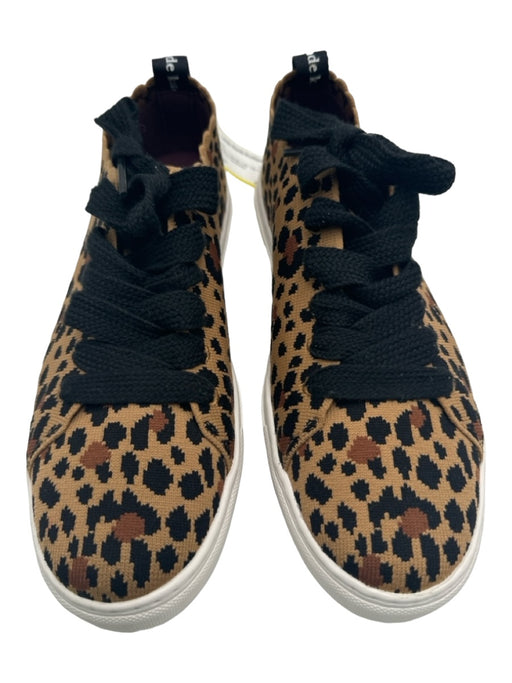 Kate Spade Shoe Size 8 Tan & black Canvas Low Top lace up Leopard Print Sneakers Tan & black / 8