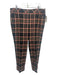 Trina Turk Size 14 Tan & multi Polyester & Viscose Plaid Pockets Trouser Pants Tan & multi / 14