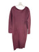 Karen Millen Size M Burgundy Viscose Blend Long Sleeve Ribbed Paneled Dress Burgundy / M