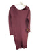 Karen Millen Size M Burgundy Viscose Blend Long Sleeve Ribbed Paneled Dress Burgundy / M