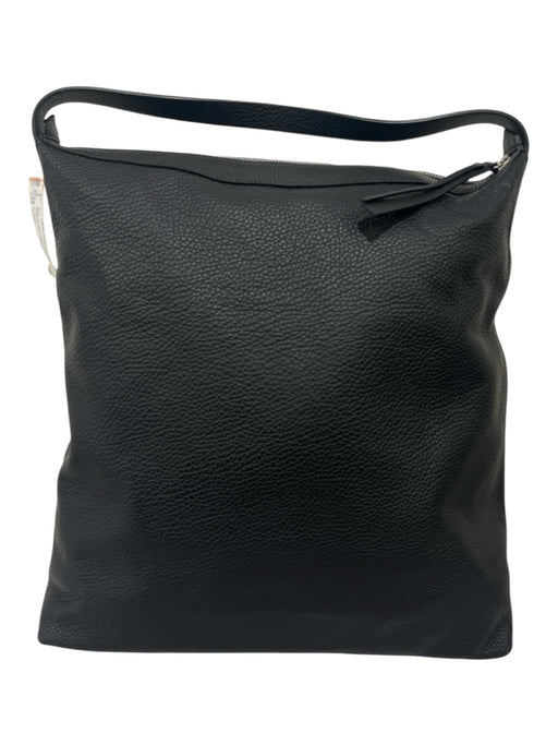 Everlane Black Pebble Leather Zip Close Shoulder Strap Square Shape Hobo Bag Black / Large