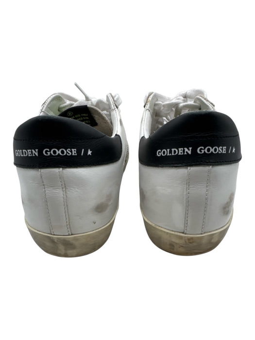 Golden Goose Shoe Size 40 White, Black & Silver Leather star Grommet Sneakers White, Black & Silver / 40