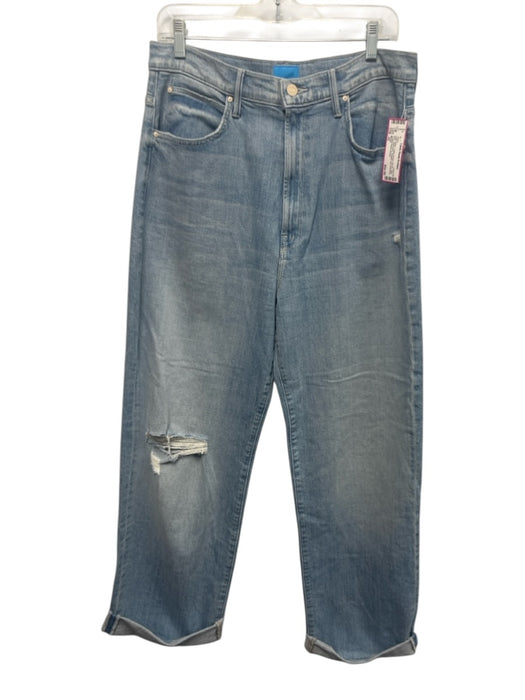 Mother Size 32 Light Wash Cotton Denim Zip Fly High Rise distressed Jeans Light Wash / 32