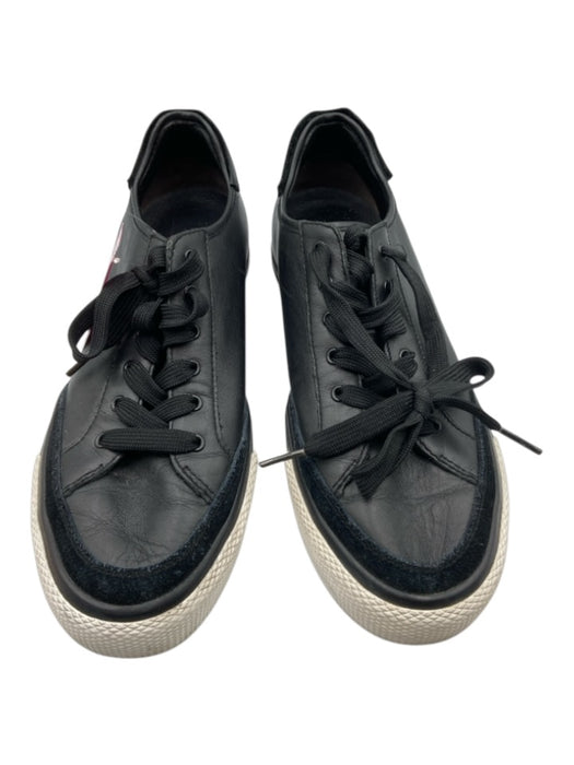 Rag & Bone Shoe Size 40 Black Leather Lace Up Rubber Sole Sneakers Black / 40