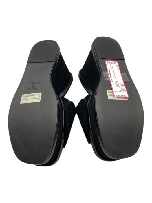 Schutz Shoe Size 10 Black Suede Peep Toe Mule Platform Wedges Black / 10