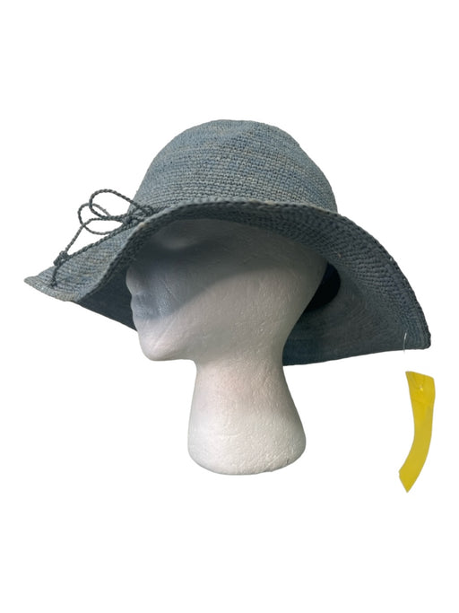 Helen Kaminski Light Blue Raffia Woven Straw Brim Sun Hat Hat Light Blue