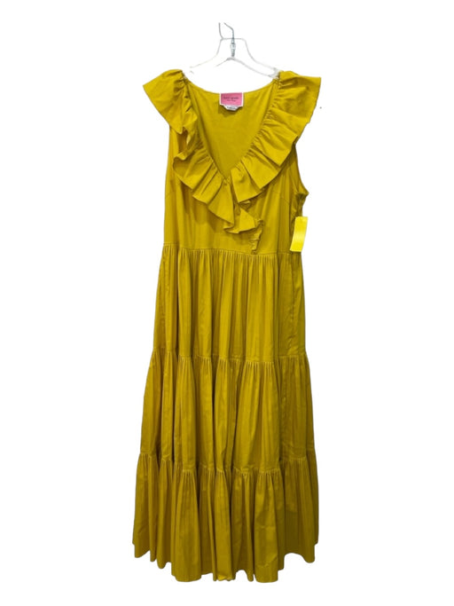 Kate Spade Size 12 Yellow cotton & polyamide Sleeveless Tiered Maxi Dress Yellow / 12