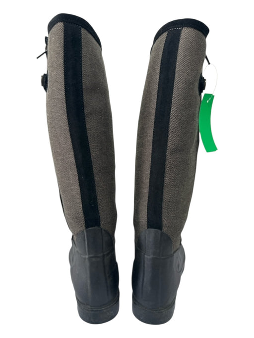 Le Chameau Shoe Size 37 Grey & Black Rubber Woven Round Toe Zip & Button Boots Grey & Black / 37