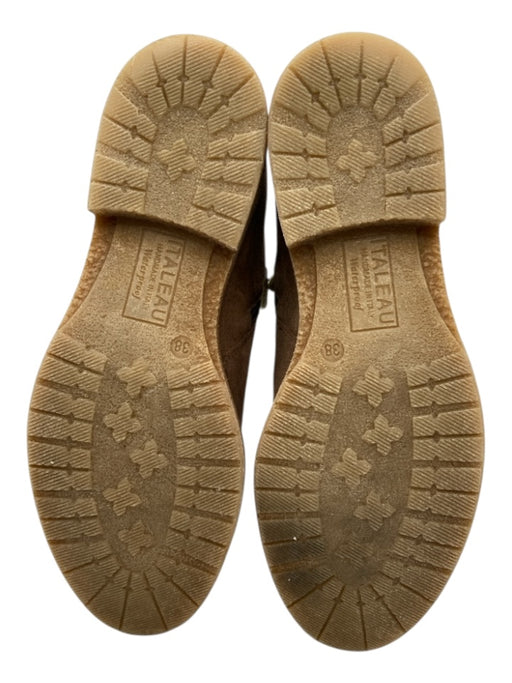 Italeau Shoe Size 38 Brown Suede Zip Ankles Rubber Outsole Round Toe Boots Brown / 38