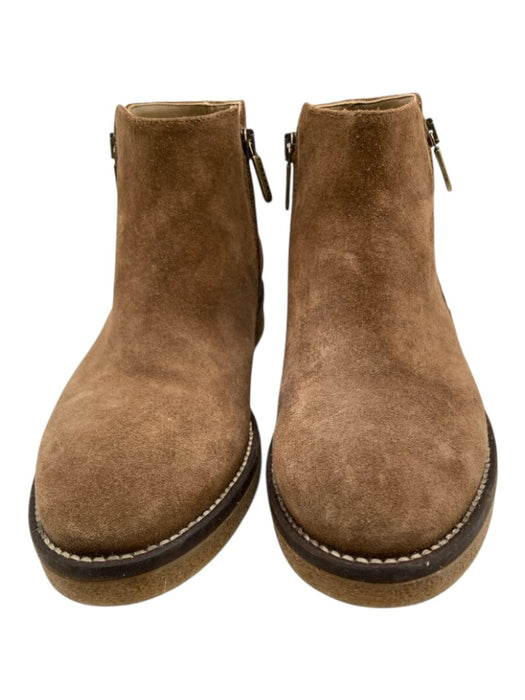 Italeau Shoe Size 38 Brown Suede Zip Ankles Rubber Outsole Round Toe Boots Brown / 38