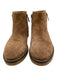 Italeau Shoe Size 38 Brown Suede Zip Ankles Rubber Outsole Round Toe Boots Brown / 38