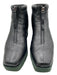 Coclico Shoe Size 38 Black Leather Zip Ankles Square Toe Platform Boots Black / 38