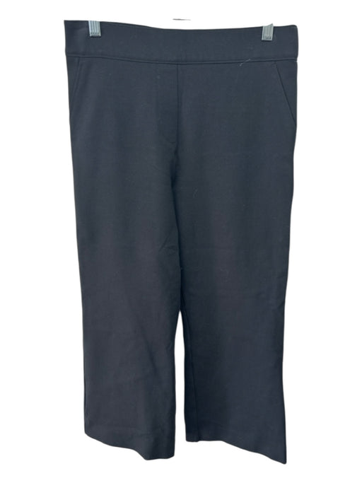 Spanx Size L Black Rayon Blend Elastic Waist Faux Pockets Wide Leg Pants Black / L