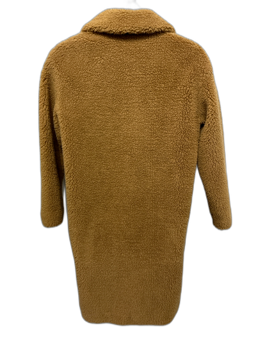 Stand Studio Light Brown Polyester Long Sleeve Fleece Maxi Buttons Coat Light Brown