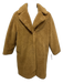 Stand Studio Light Brown Polyester Long Sleeve Fleece Maxi Buttons Coat Light Brown