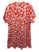Diane Von Furstenberg Size M Orange, Pink & White Cotton V Neck Spotted Dress Orange, Pink & White / M