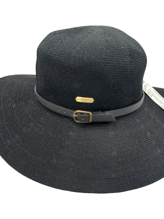Kooringal Black Polyester Woven Leather Strap Wide Brim Sun Hat Black / 58cm