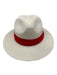 Beige & Red Straw Blend Woven Ribbon Wide Brim Fedora Hat Beige & Red / 56-58cm