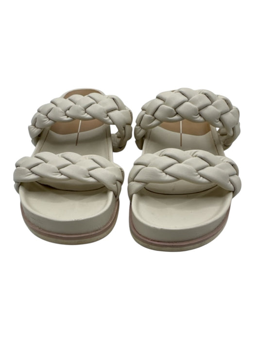 Dolce Vita Shoe Size 8 Cream White Leather Upper Braided Two Straps Sandals Cream White / 8