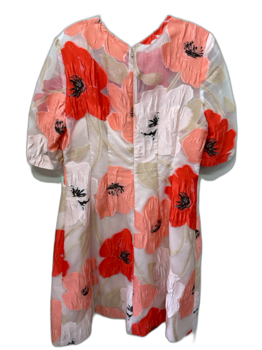 Lela Rose Size 12 Orange, Pink, Beige Polyester & Nylon Short Sleeve Dress Orange, Pink, Beige / 12
