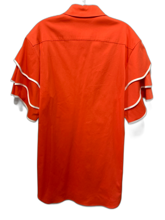 Alexis Size XS Orange & White Cotton & Viscose Short Sleeve Buttons Skirt Set Orange & White / XS