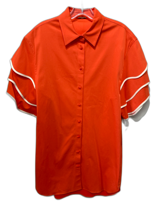 Alexis Size XS Orange & White Cotton & Viscose Short Sleeve Buttons Skirt Set Orange & White / XS