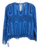Hunter Bell Size 6 Blue Cotton Long Sleeve Crochet Lace Back Keyhole Top Blue / 6