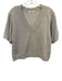 perfectwhitetee Size Medium Gray Cotton Blend Half Puff Sleeve Heathered Top Gray / Medium