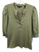 Veronica Beard Size Medium Sage green Cotton Blend Half Puff Sleeve Ribbed Top Sage green / Medium