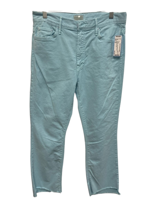 Mother Size 30 Light Blue Cotton Denim High Rise Straight Leg Crop Jeans Light Blue / 30