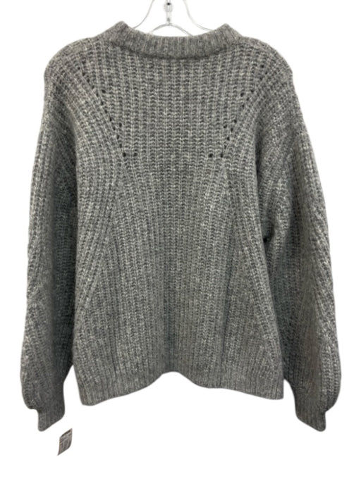 Anine Bing Size S Light Gray Alpaca Blend Ribbed Knit Heathered Pullover Sweater Light Gray / S